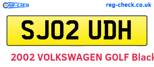 SJ02UDH are the vehicle registration plates.