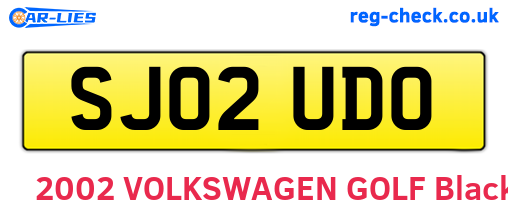 SJ02UDO are the vehicle registration plates.