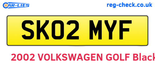 SK02MYF are the vehicle registration plates.