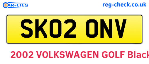 SK02ONV are the vehicle registration plates.