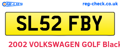 SL52FBY are the vehicle registration plates.