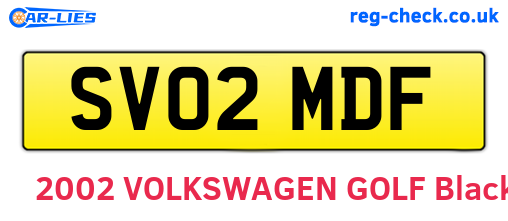 SV02MDF are the vehicle registration plates.