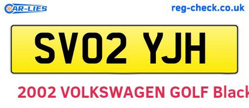 SV02YJH are the vehicle registration plates.