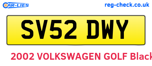 SV52DWY are the vehicle registration plates.