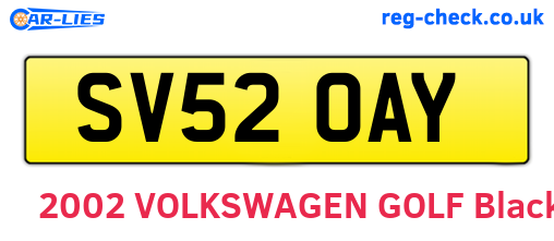 SV52OAY are the vehicle registration plates.