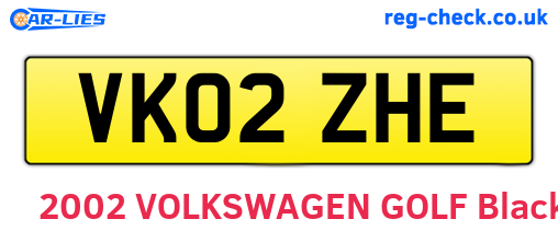 VK02ZHE are the vehicle registration plates.