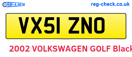 VX51ZNO are the vehicle registration plates.