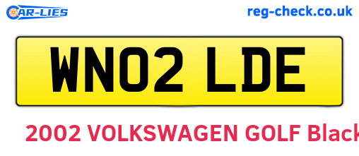WN02LDE are the vehicle registration plates.