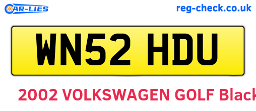 WN52HDU are the vehicle registration plates.