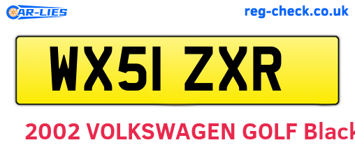 WX51ZXR are the vehicle registration plates.