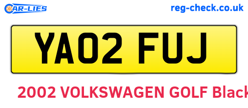 YA02FUJ are the vehicle registration plates.