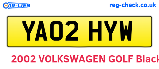 YA02HYW are the vehicle registration plates.
