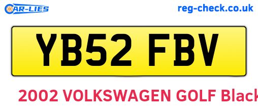 YB52FBV are the vehicle registration plates.