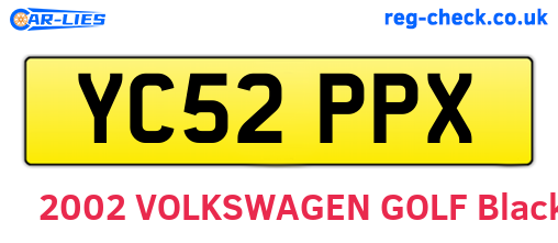 YC52PPX are the vehicle registration plates.