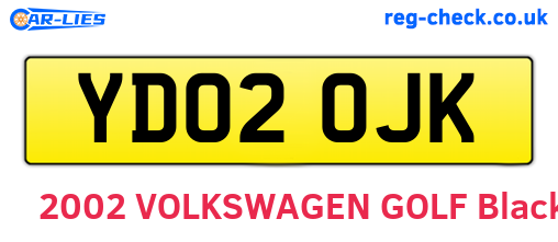 YD02OJK are the vehicle registration plates.