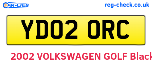 YD02ORC are the vehicle registration plates.