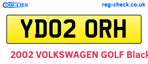 YD02ORH are the vehicle registration plates.