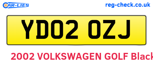 YD02OZJ are the vehicle registration plates.