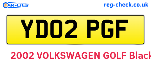 YD02PGF are the vehicle registration plates.