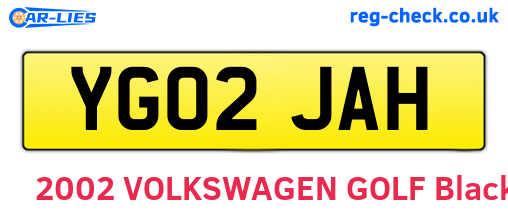 YG02JAH are the vehicle registration plates.