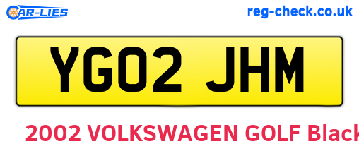 YG02JHM are the vehicle registration plates.
