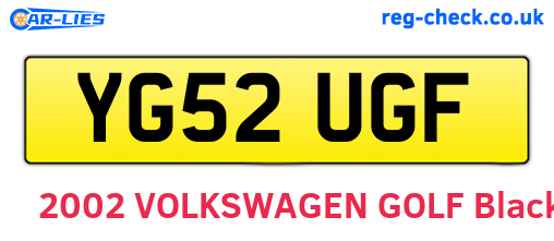 YG52UGF are the vehicle registration plates.