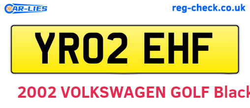 YR02EHF are the vehicle registration plates.