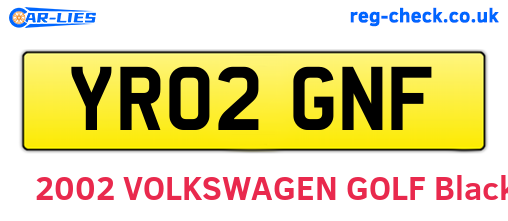 YR02GNF are the vehicle registration plates.