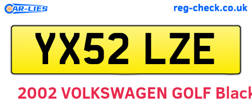 YX52LZE are the vehicle registration plates.
