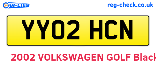 YY02HCN are the vehicle registration plates.