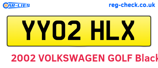 YY02HLX are the vehicle registration plates.