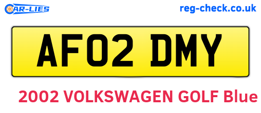 AF02DMY are the vehicle registration plates.