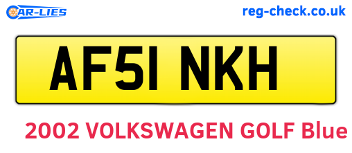 AF51NKH are the vehicle registration plates.