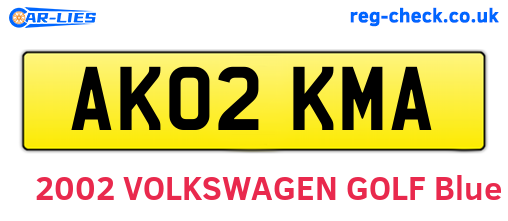 AK02KMA are the vehicle registration plates.