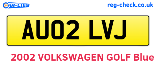 AU02LVJ are the vehicle registration plates.