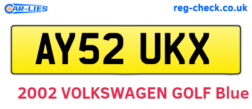 AY52UKX are the vehicle registration plates.