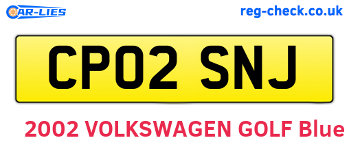 CP02SNJ are the vehicle registration plates.