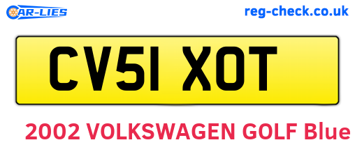 CV51XOT are the vehicle registration plates.