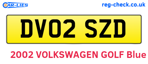 DV02SZD are the vehicle registration plates.