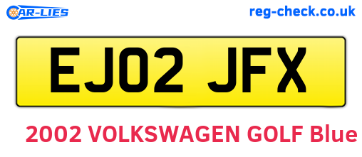 EJ02JFX are the vehicle registration plates.