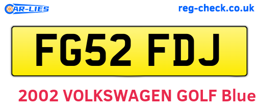 FG52FDJ are the vehicle registration plates.