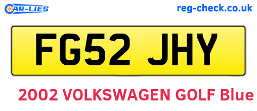 FG52JHY are the vehicle registration plates.