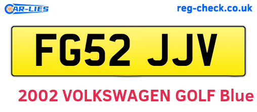 FG52JJV are the vehicle registration plates.