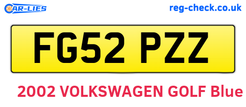 FG52PZZ are the vehicle registration plates.