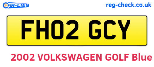 FH02GCY are the vehicle registration plates.