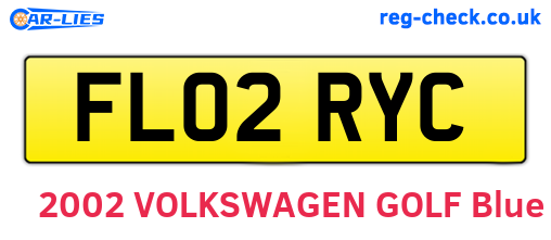 FL02RYC are the vehicle registration plates.