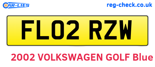 FL02RZW are the vehicle registration plates.