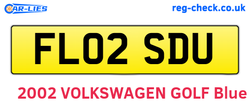 FL02SDU are the vehicle registration plates.