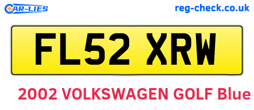 FL52XRW are the vehicle registration plates.