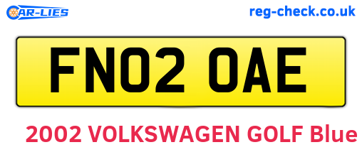 FN02OAE are the vehicle registration plates.